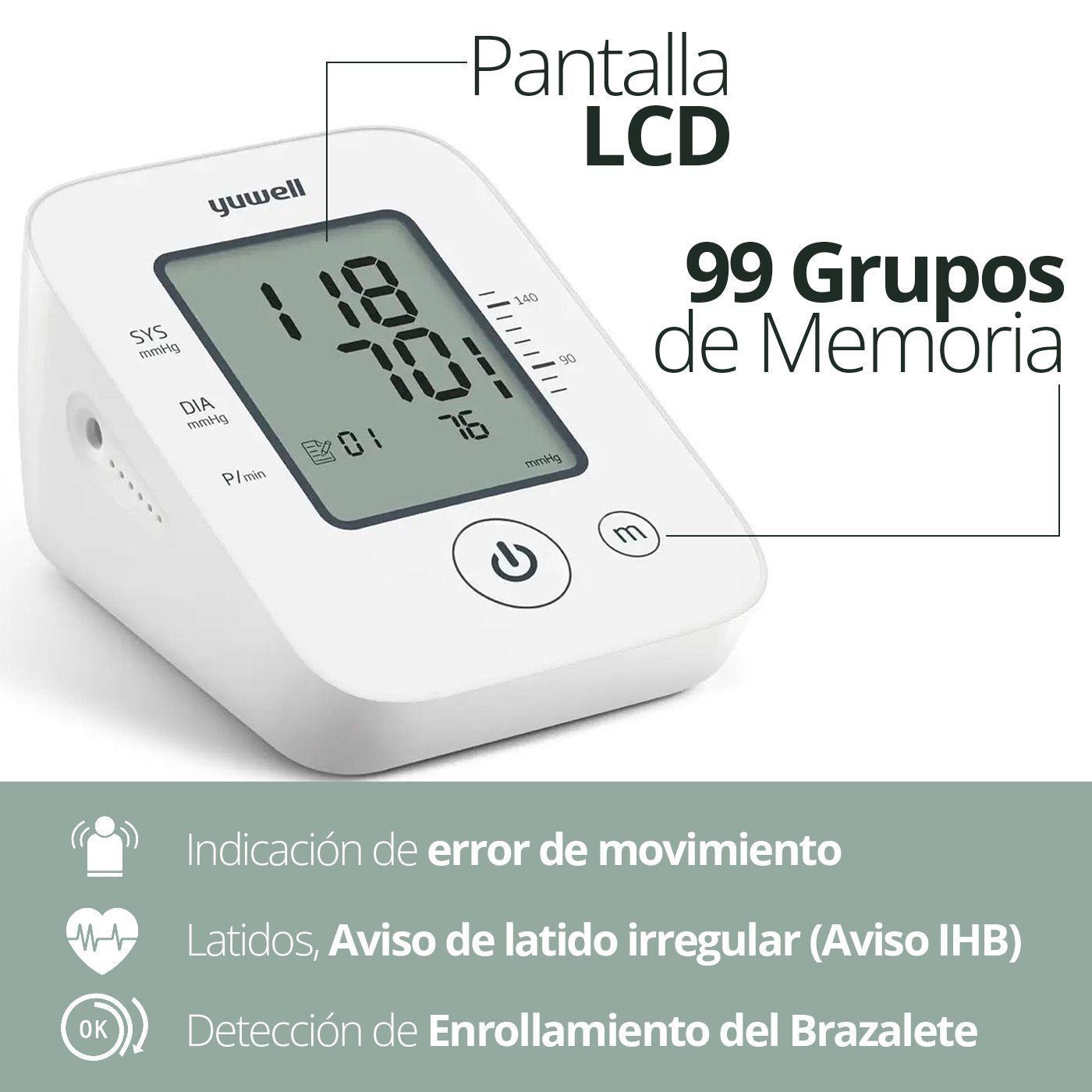 Toma Presión Digital de Brazo Yuwell YE660D con Voz + Bzte Adulto y Pediátrico-5