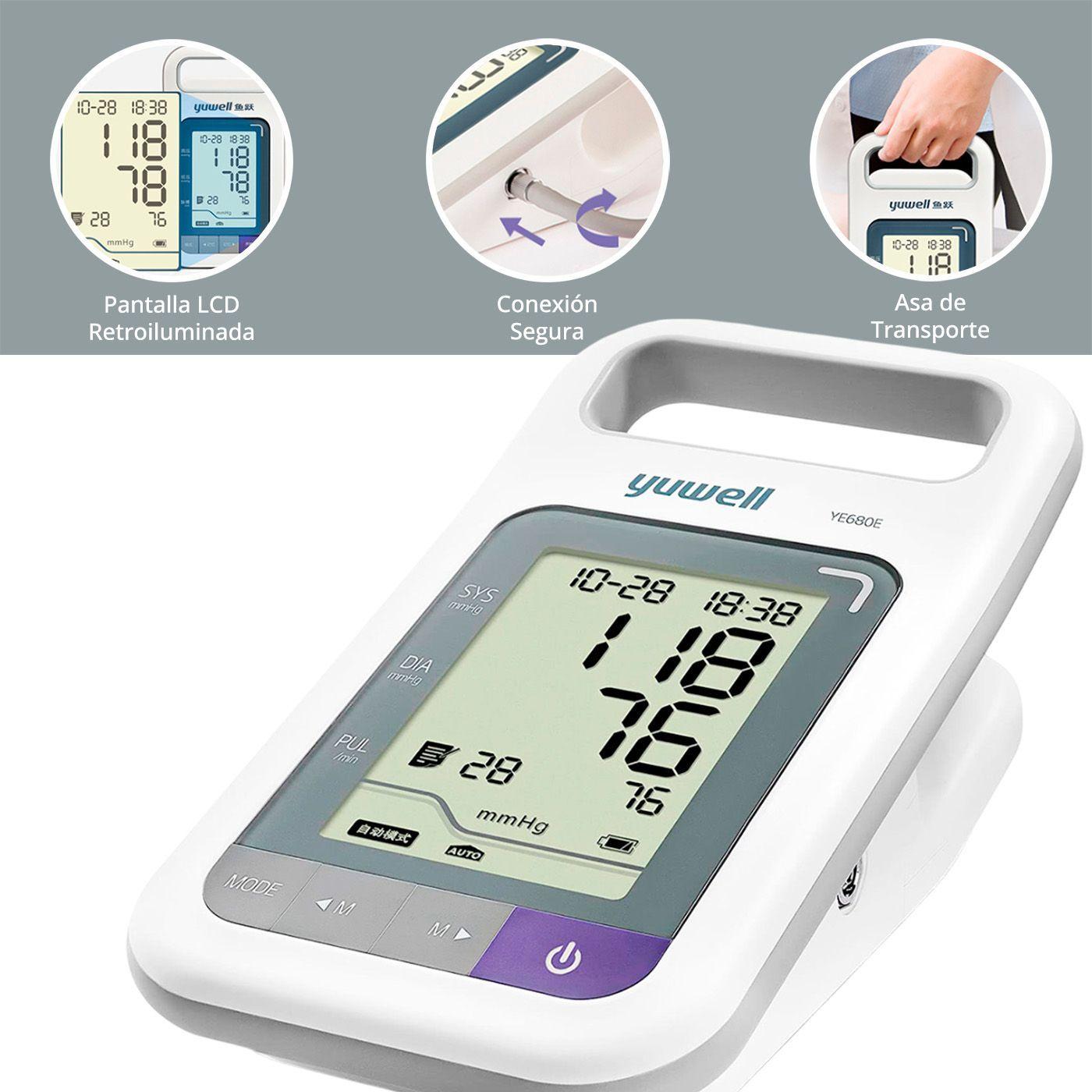 Toma Presión Digital de Brazo Yuwell YE680E Dual + Soporte Fijo de Pared-6