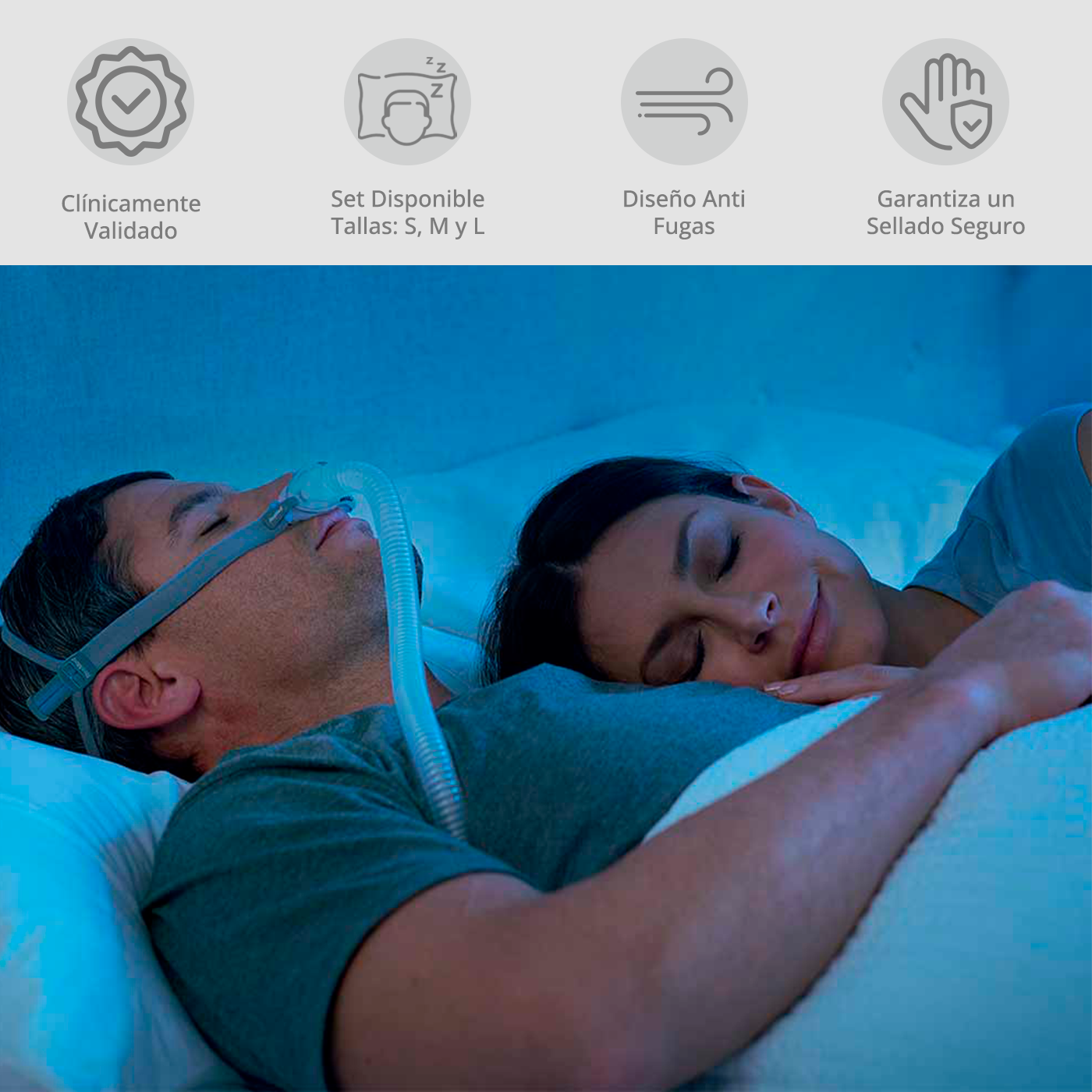 Máscara Cpap Nasal Pillows AirFit P10 Resmed 3 Tallas-3