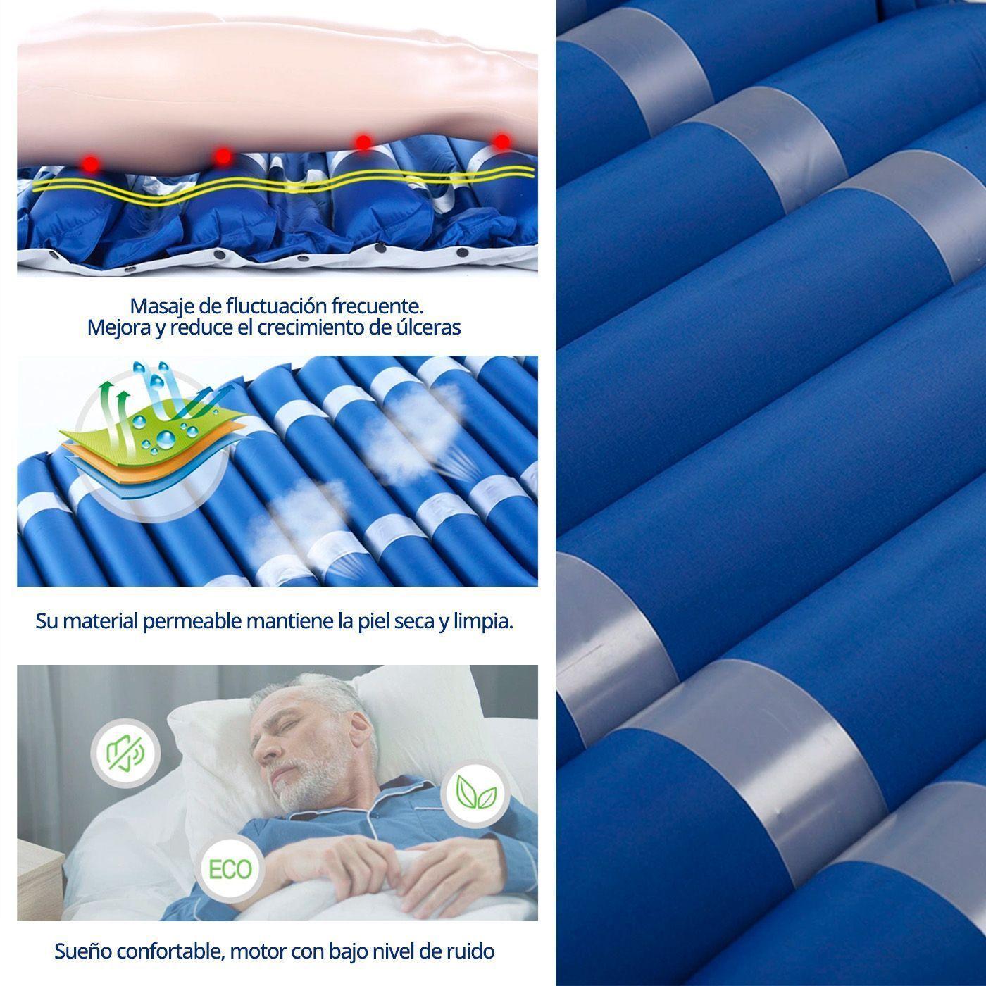 Colchón Antiescaras Motor Tubular + Cobertor Impermeable 160 kilos-5