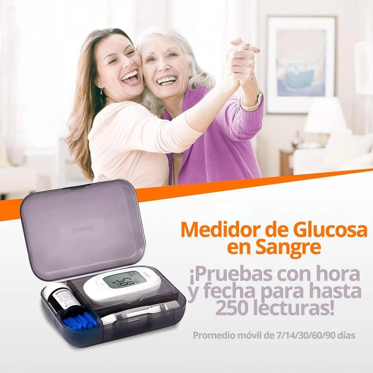 Gluc metro Inteligente Yuwell 582 Medidor Glucosa Glicemia Voz y Bluetooth 100 Cintas 100 Lancetas-6