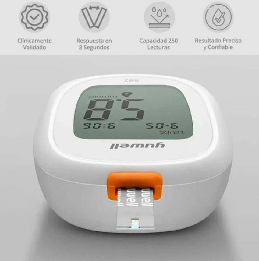 Gluc metro Inteligente Yuwell 582 Medidor Glucosa Glicemia Voz y Bluetooth 100 Cintas 100 Lancetas-8
