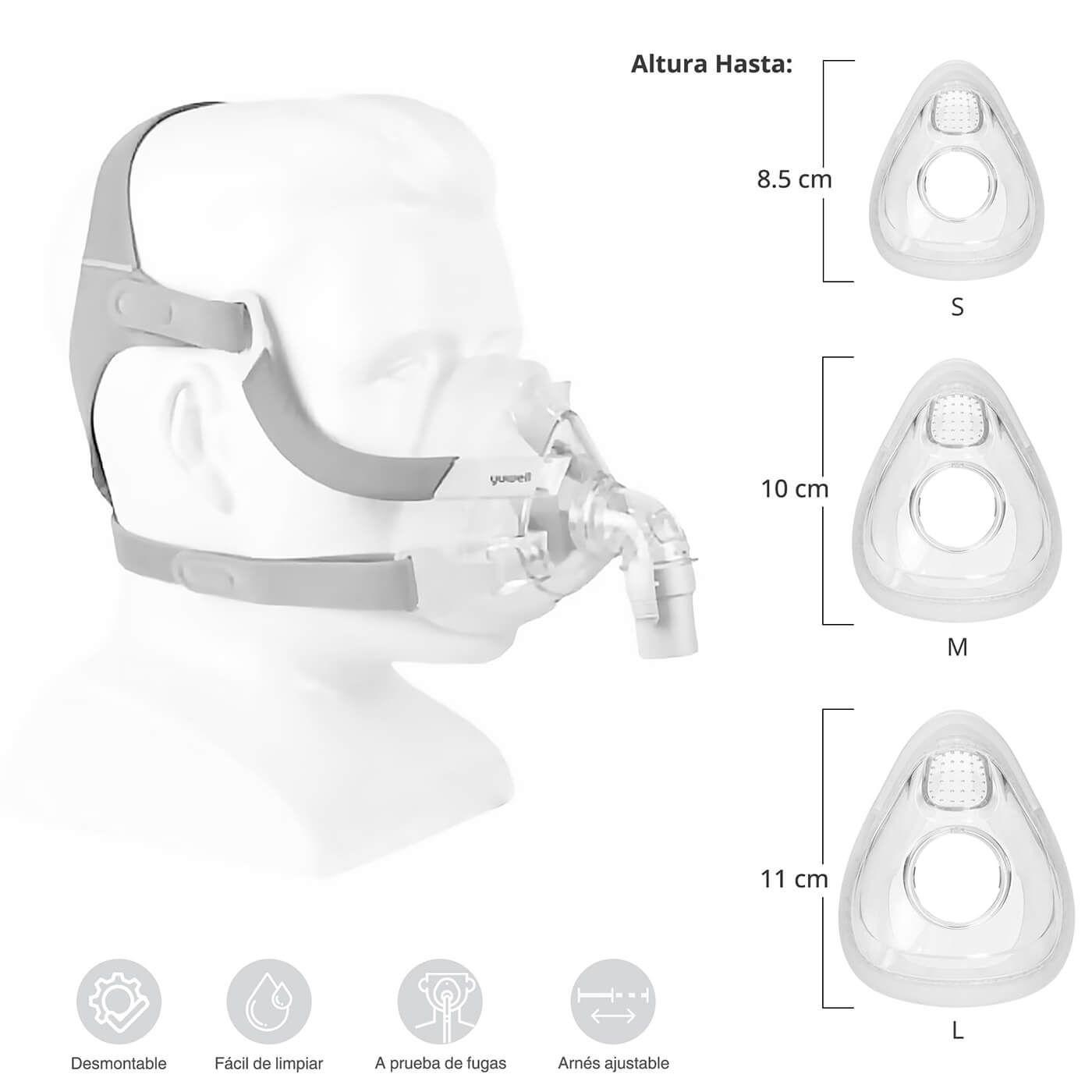 Máscara Oronasal Yuwell Yf-02 Talla S-1
