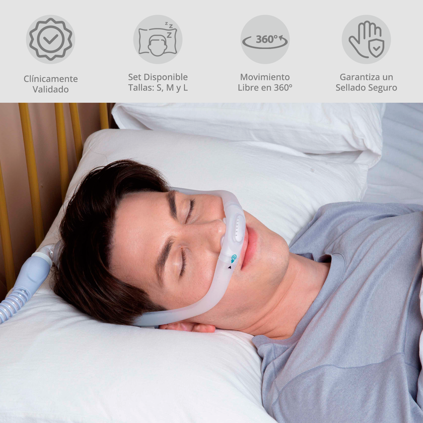 Máscara Cpap Nasal Pillows P6S BMC 3 Tallas-3