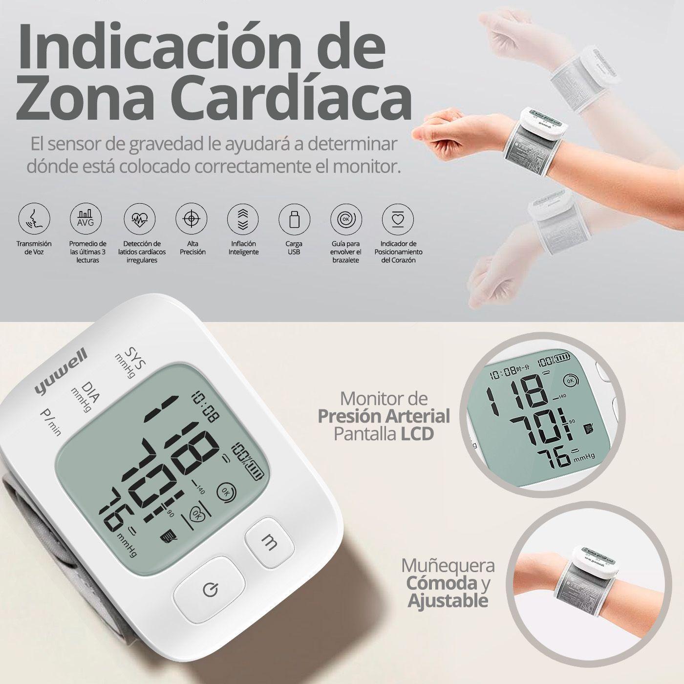 Toma Presión Digital de Muñeca Yuwell YE8800AR + Glucometro Yuwell 582-3