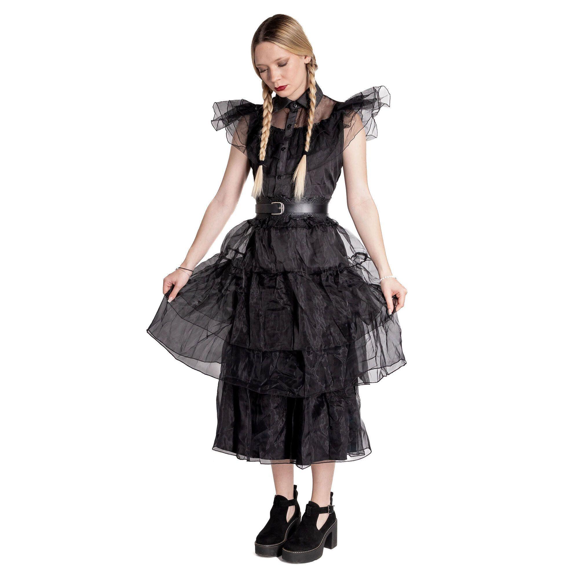 Disfraz De Merlina Para Halloween Para Niñas Y Mujer-0