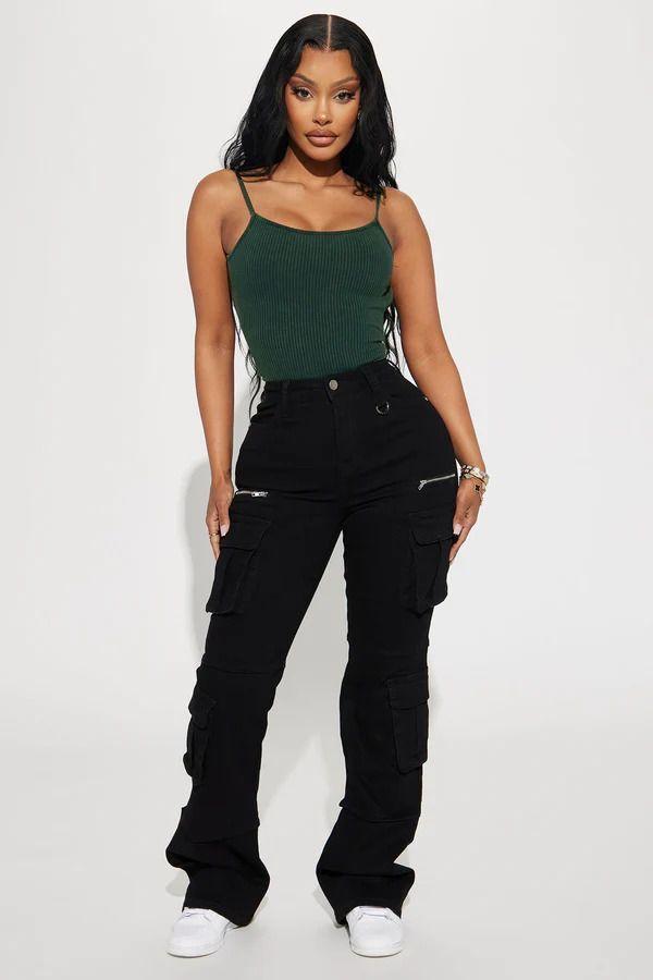 Jeans Fashion Nova City Streets Stretch Cargo Negro Talla 42 Chile-0