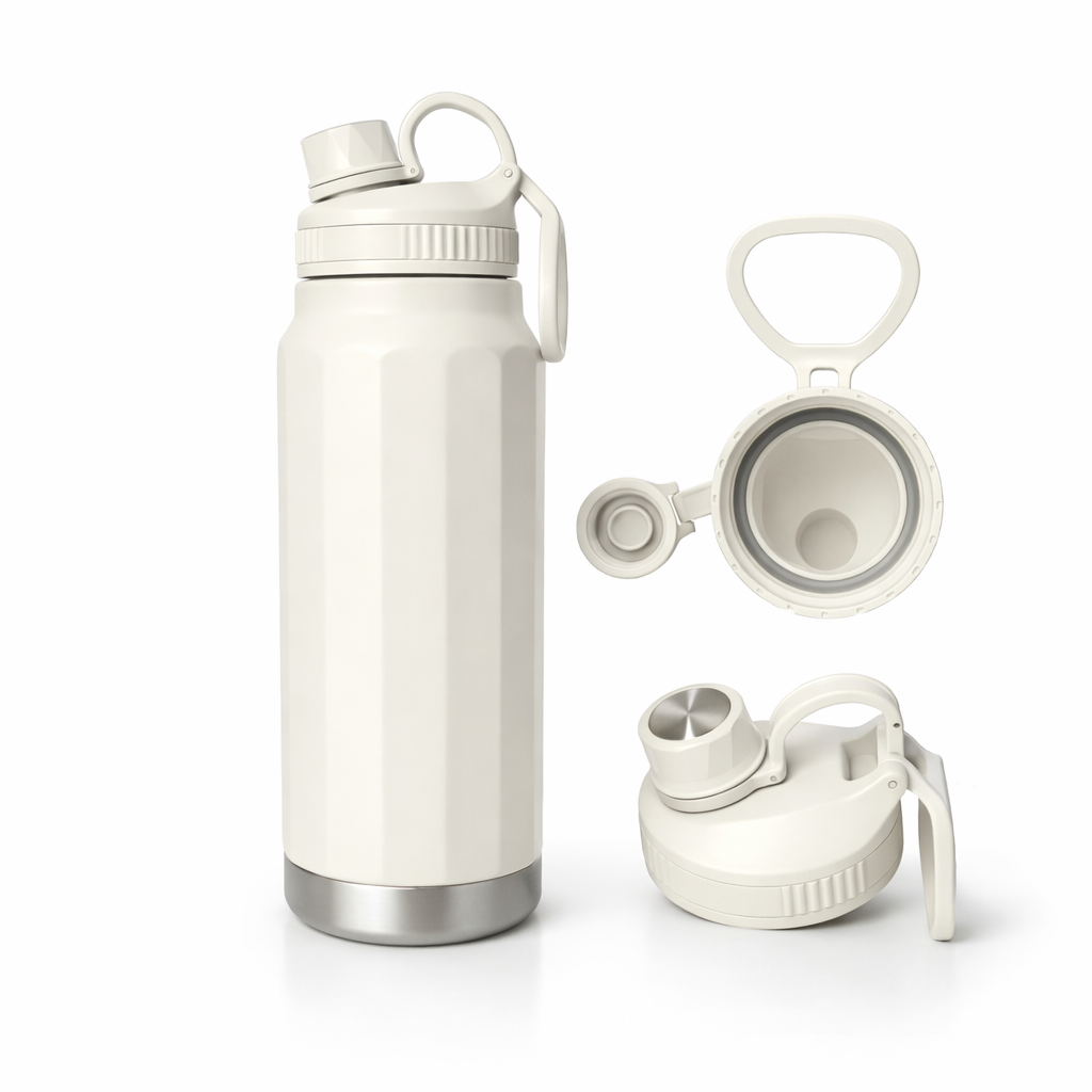 Botella Termica crema Acero Inox 800ml-0