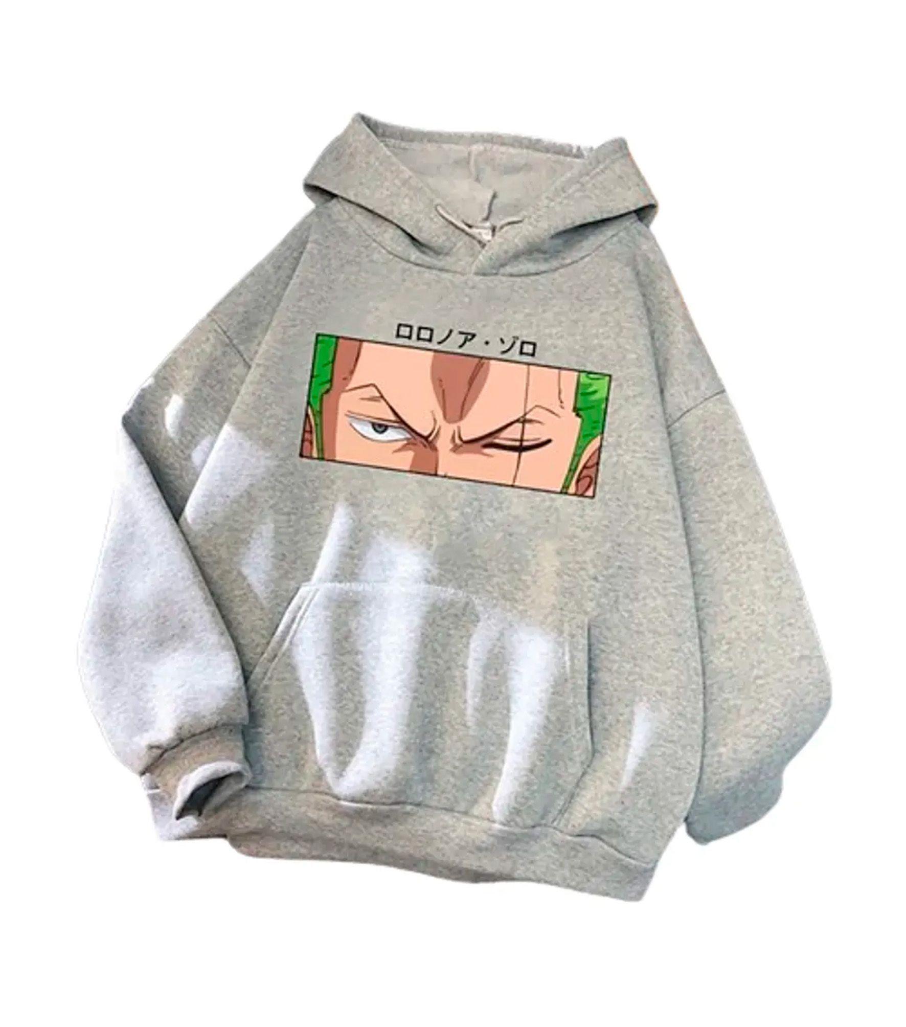 Poleron Roronoa Zoro One Piece gris-1