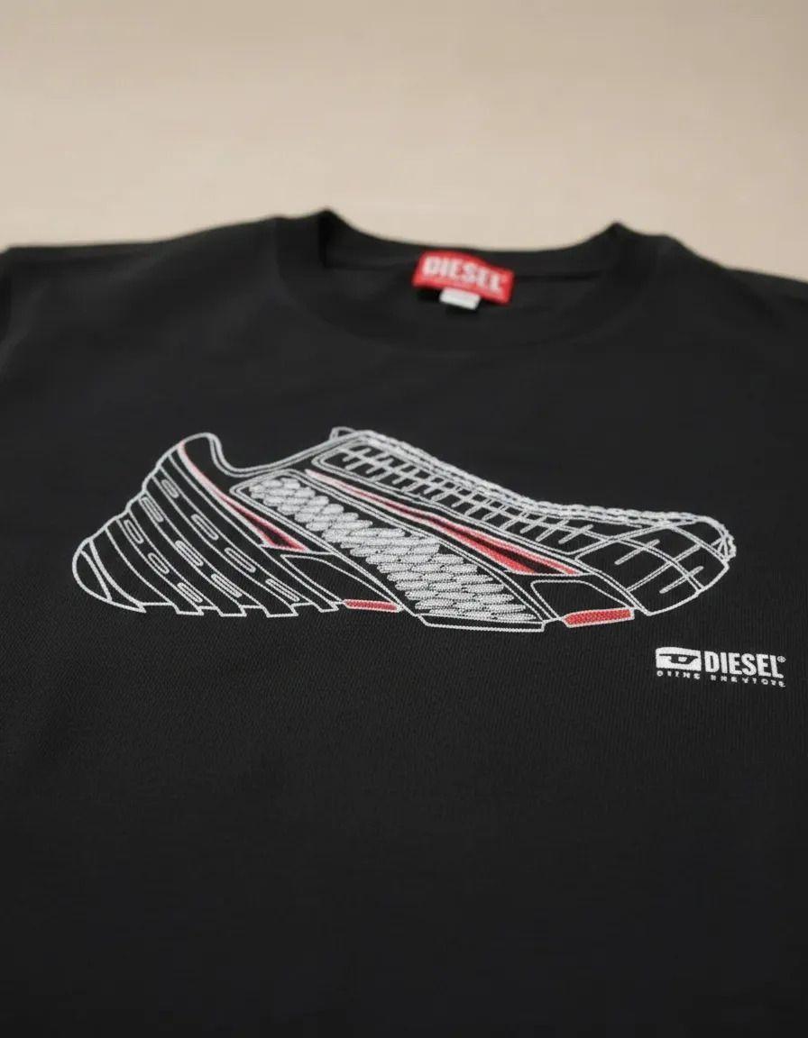 Polera Diesel T just Shoe Hombre Negra Talla M-2