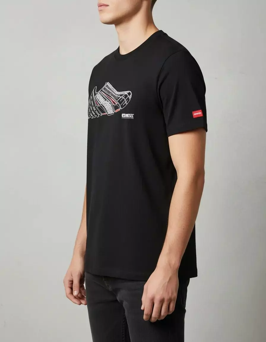 Polera Diesel T just Shoe Hombre Negra Talla M-3