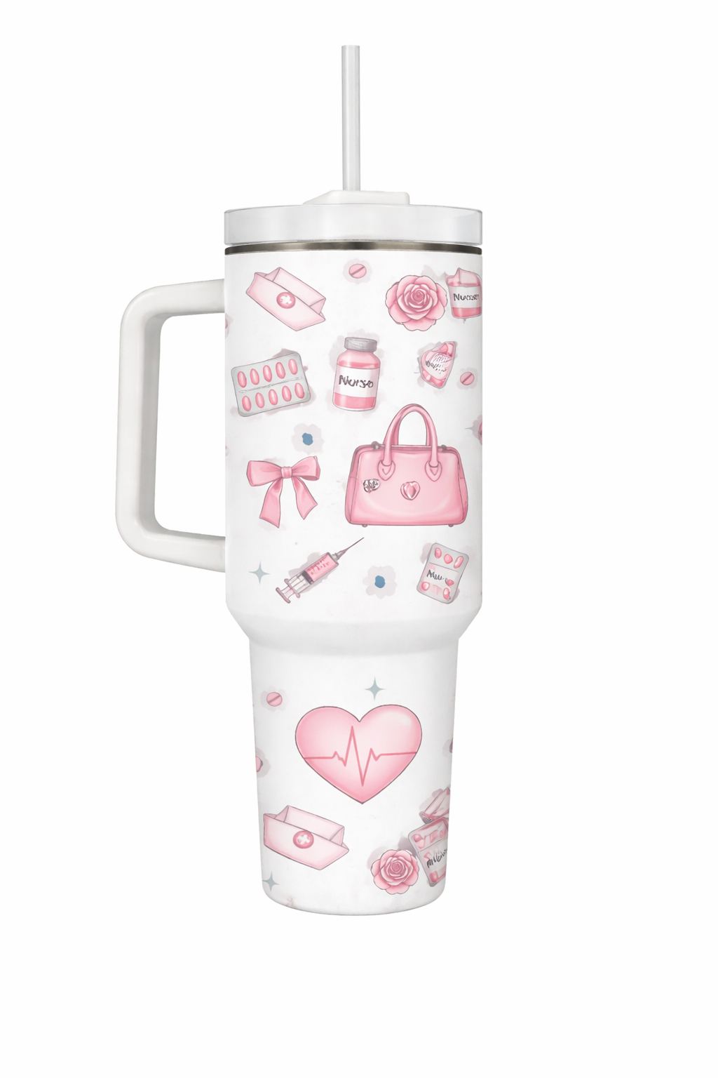 Vaso Termico enfermera 1 2 Litros Acero Inoxidable con Bombilla-0