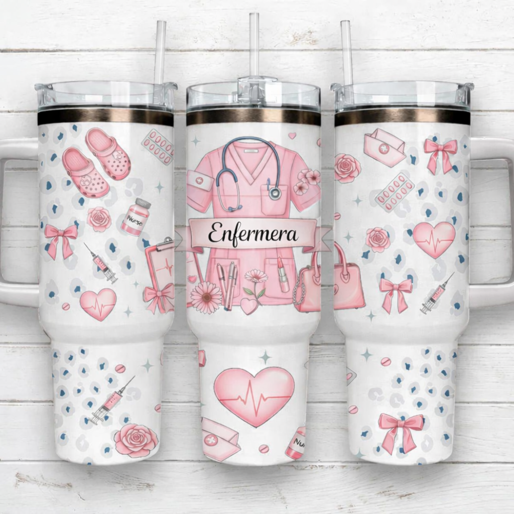 Vaso Termico enfermera 1 2 Litros Acero Inoxidable con Bombilla-1