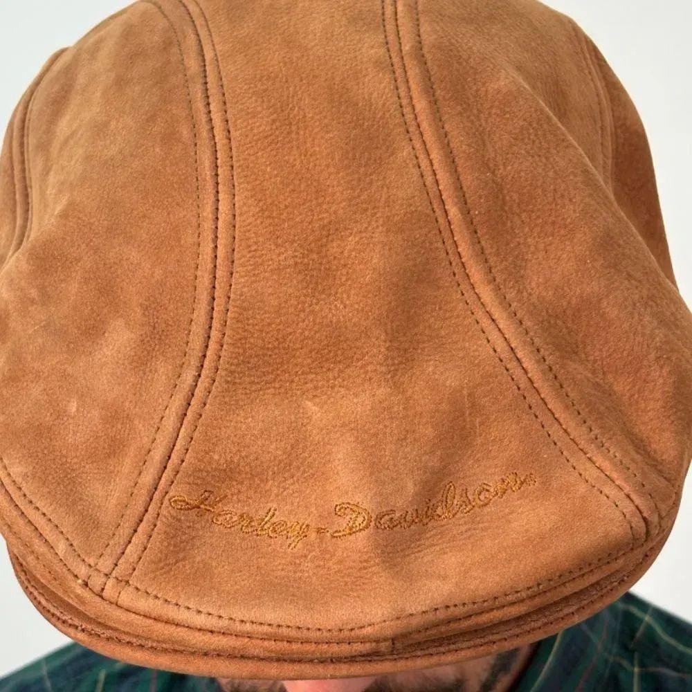 Boina Harley davidson De Cuero Aut ntico Color Camel Vintage-2