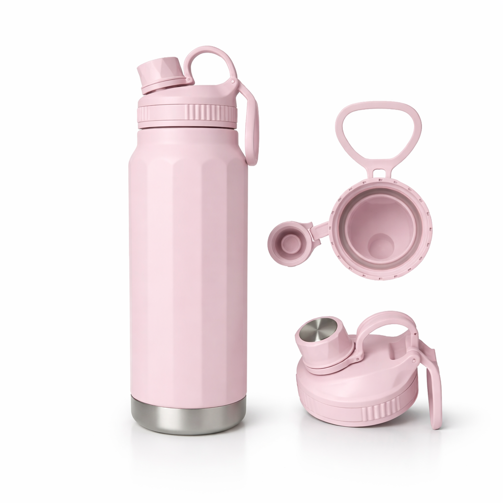 Botella Termica rosada Acero Inox 800ml-0