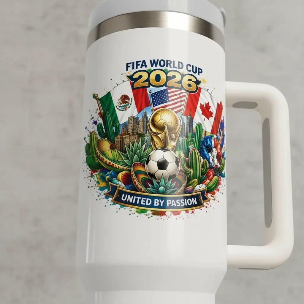 Vaso Termico De La Copa Mundial 2026 1 2 Litros Acero Inoxidable con Bombilla-2