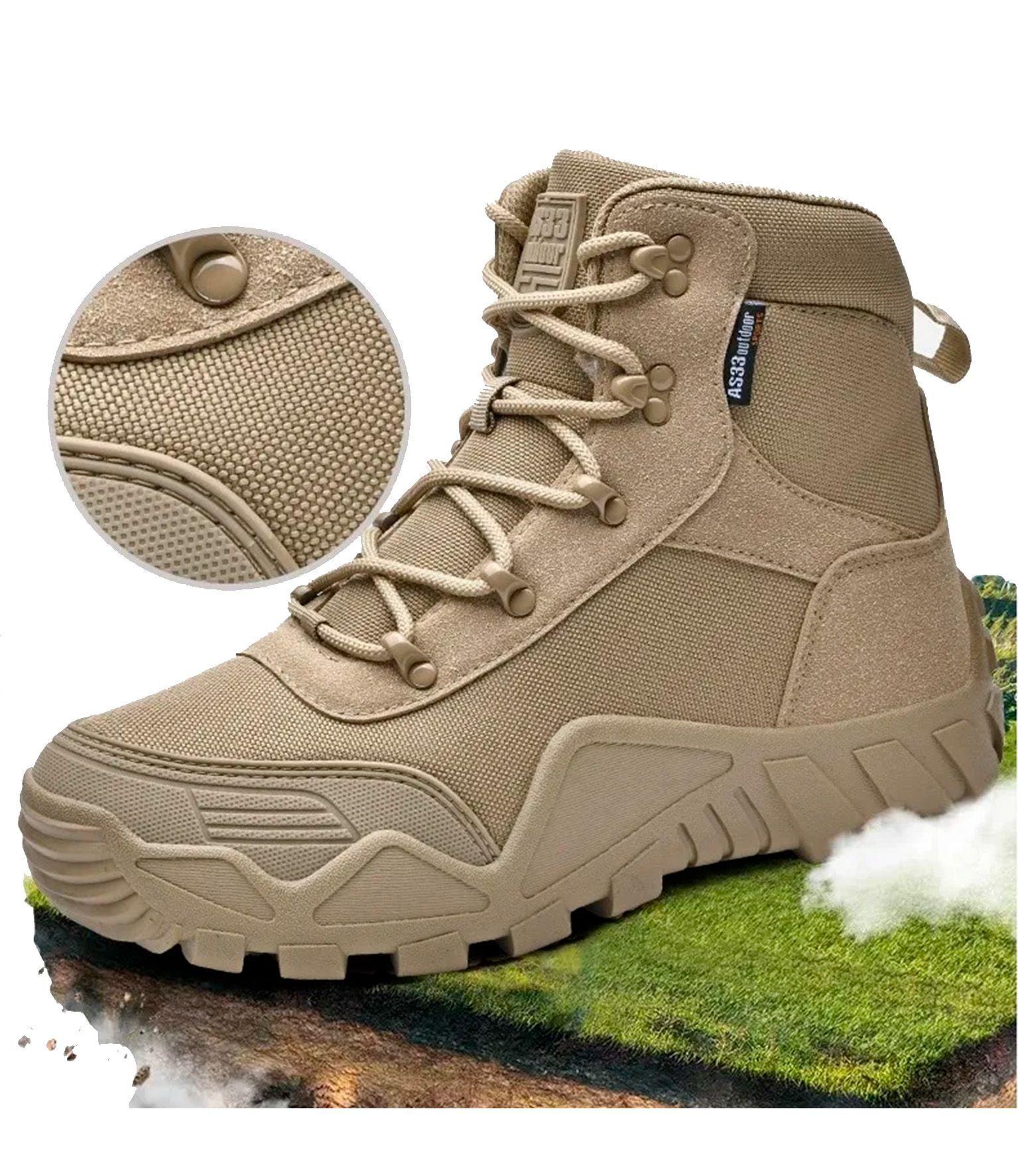 Botas Tacticas Outdoor Hombre Resistentes e Impermeables Color Arena-3