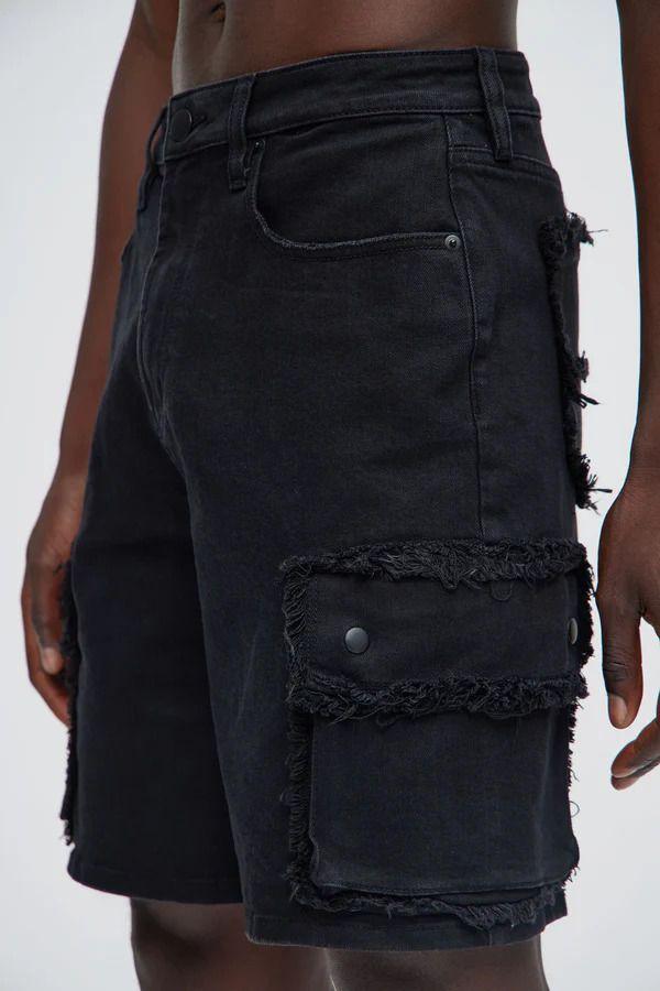 Short Rush Home Denim Cargo Negro-4