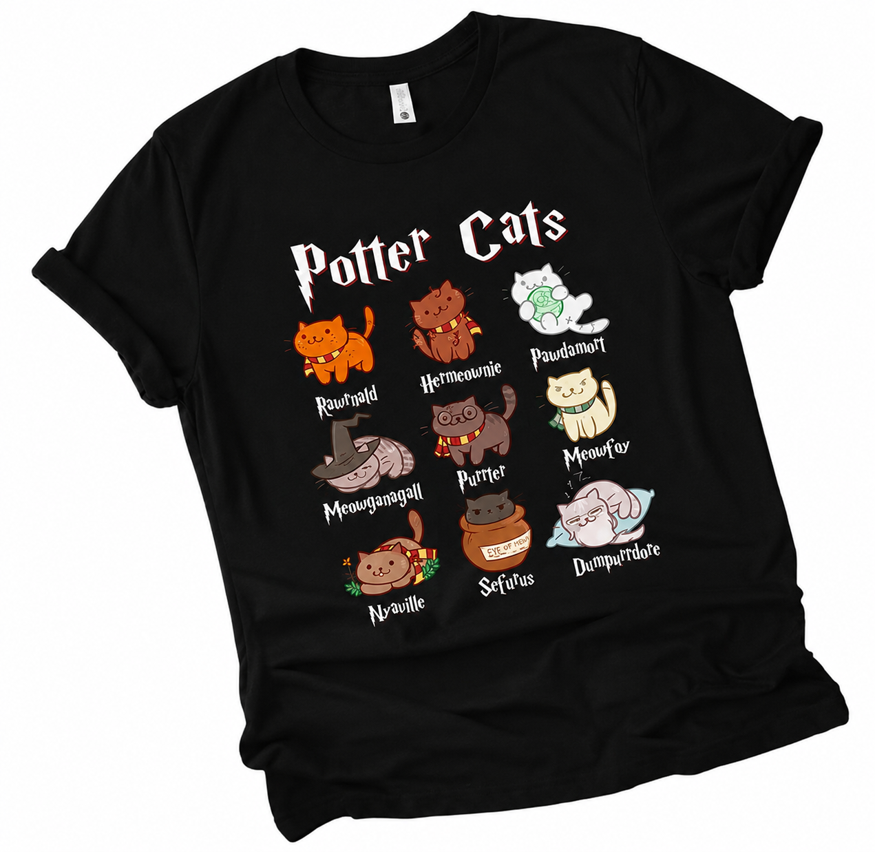 Polera Potter Cats La Magia De Harry Potter En Gatitos-1