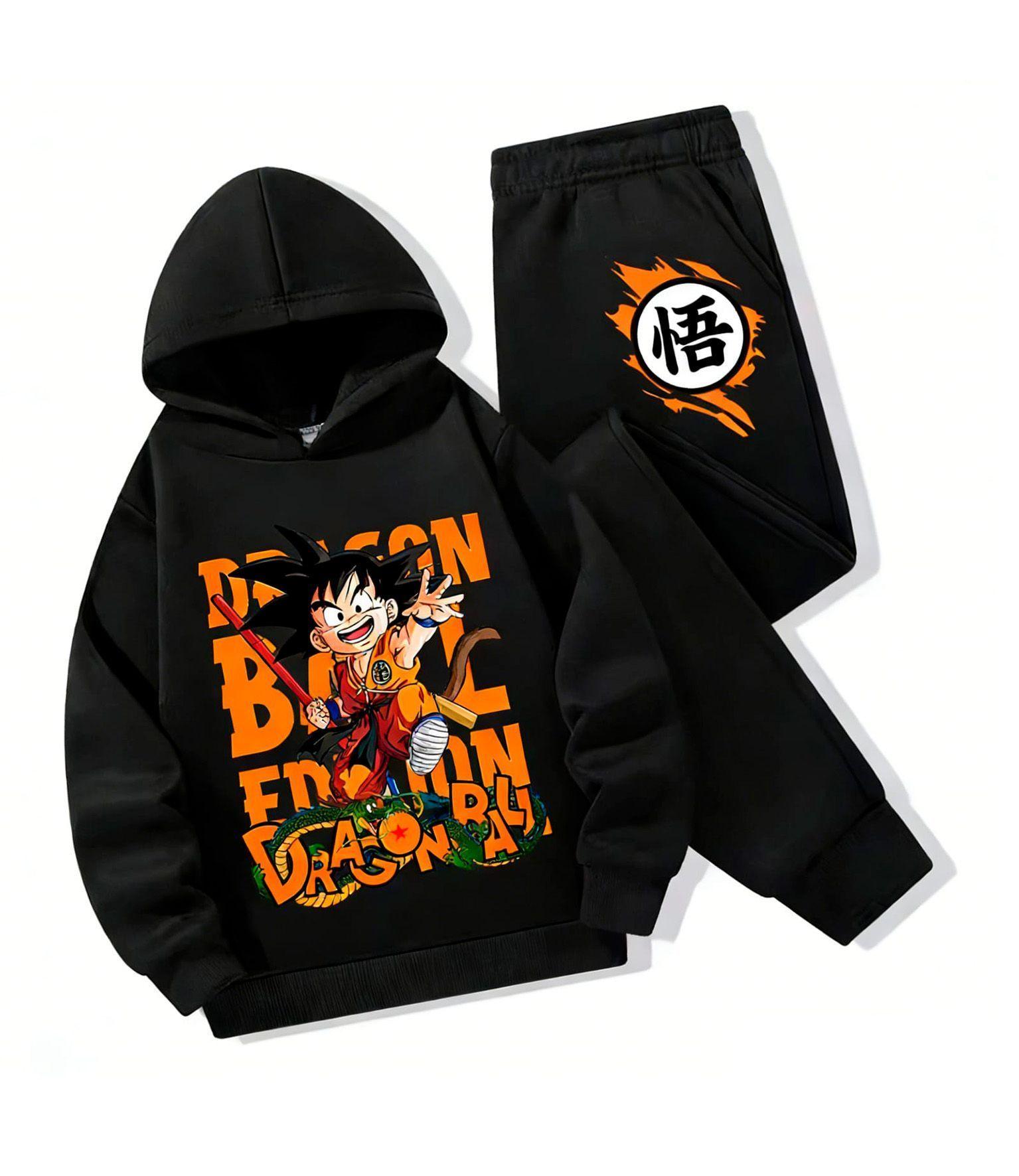 Conjunto Completo ninos Dragon Ball poleron y pantalon -2