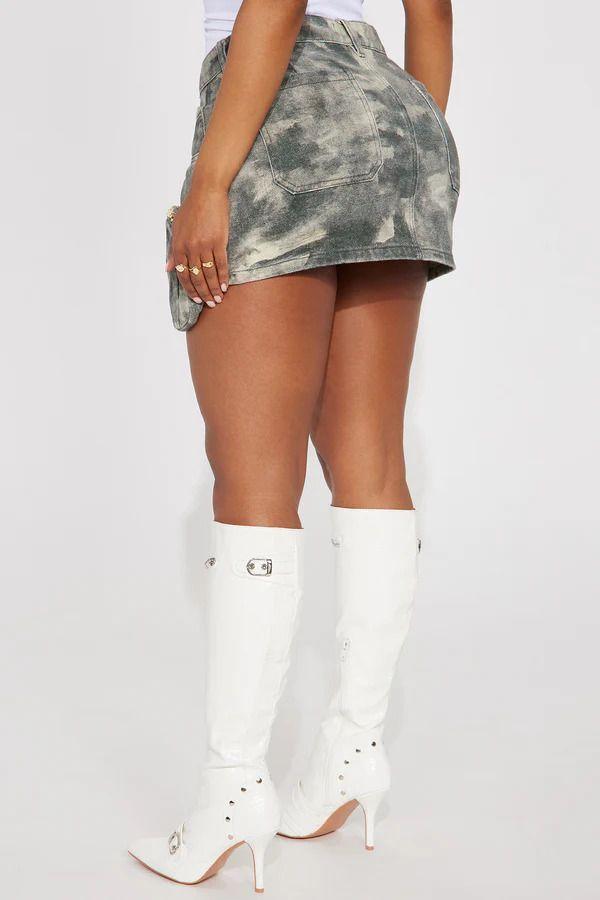 Falda Cargo Mini Fashion Nova Gris Combinado Talla XS-2