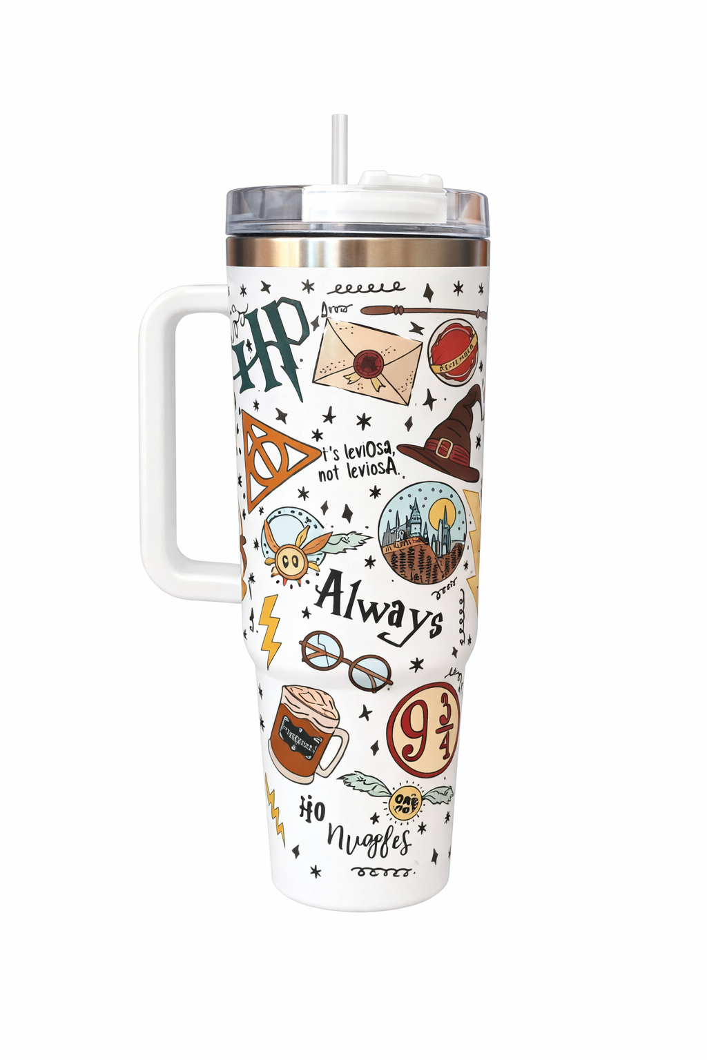 Vaso Termico Harry Potter 1 2 Litros Acero Inoxidable con Bombilla-0