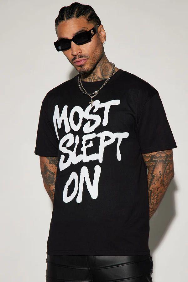 Polera Fashion Nova Most Slept On Short Sleeve Tee Negra Talla XL-1