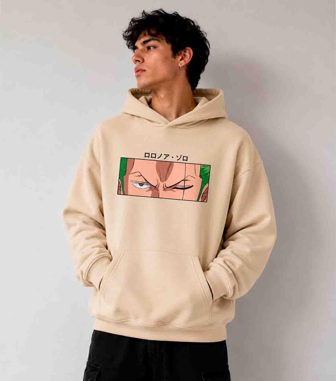 Poleron Roronoa Zoro One Piece beige-0