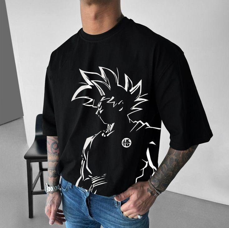Polera Negra goku Dise o Anime Estilo Urbano Unisex-0