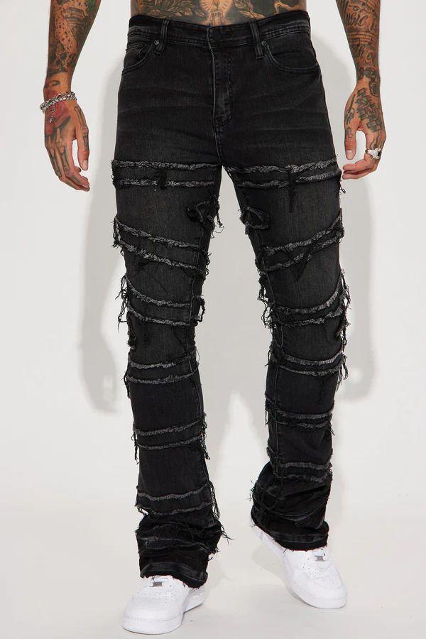 Jeans Fashion Nova About Fray Stacked Skinny Flare Black Wash Talla 30 y 42-2