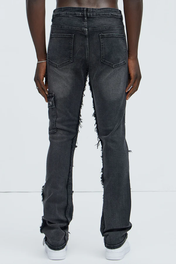 Jeans Pull Up To The Scene Skinny Flare Black Wash-3