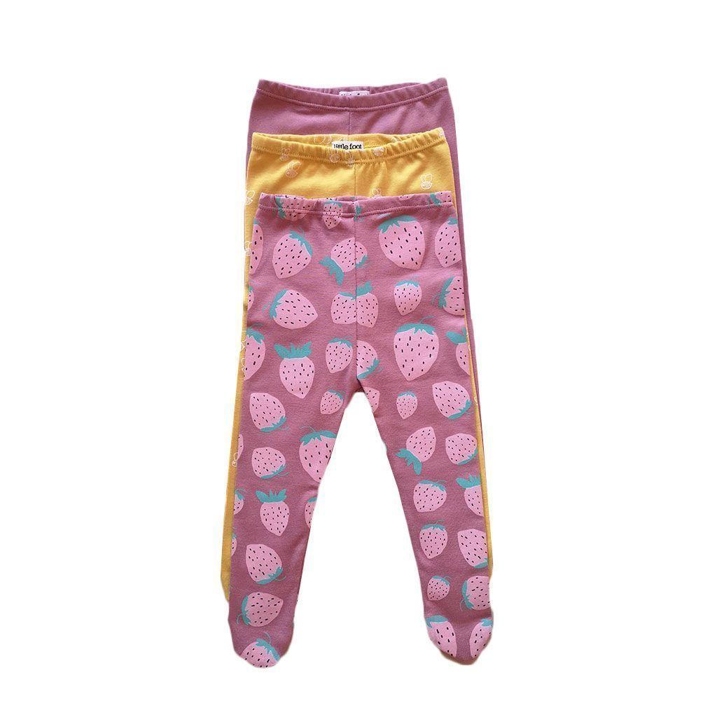 Set 3 pantys de algodón con estampado de huerta niña-0