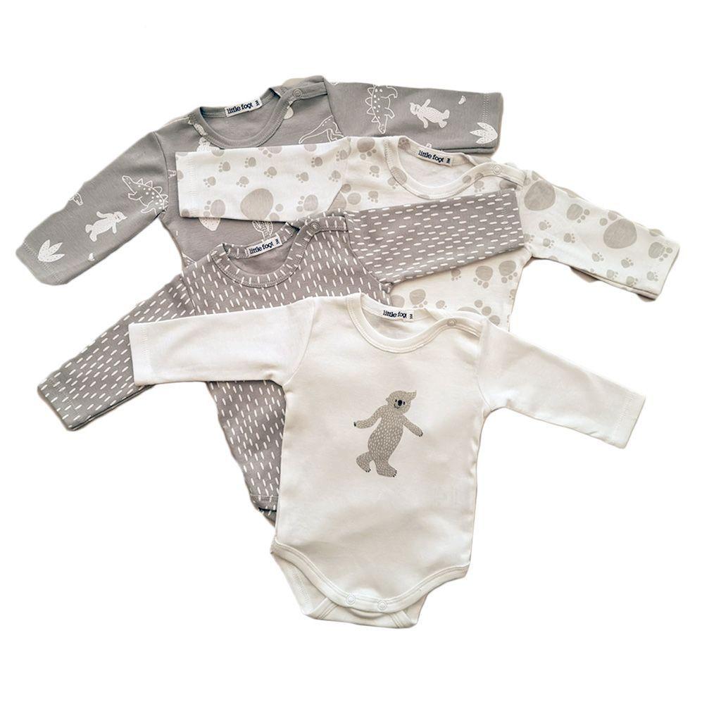 Set 4 bodys estampados gris y blanco-0