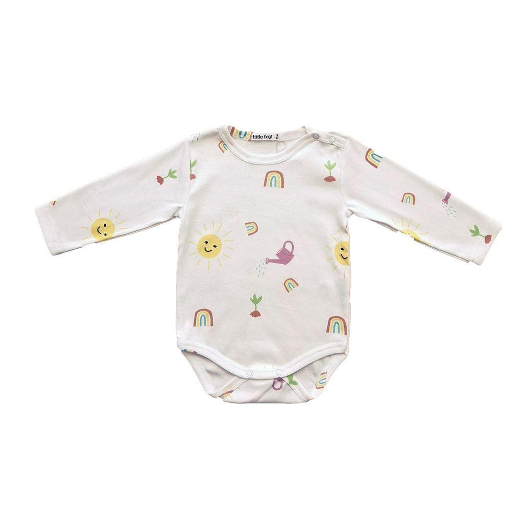 Set 3 bodys estampados de huerta niña-2