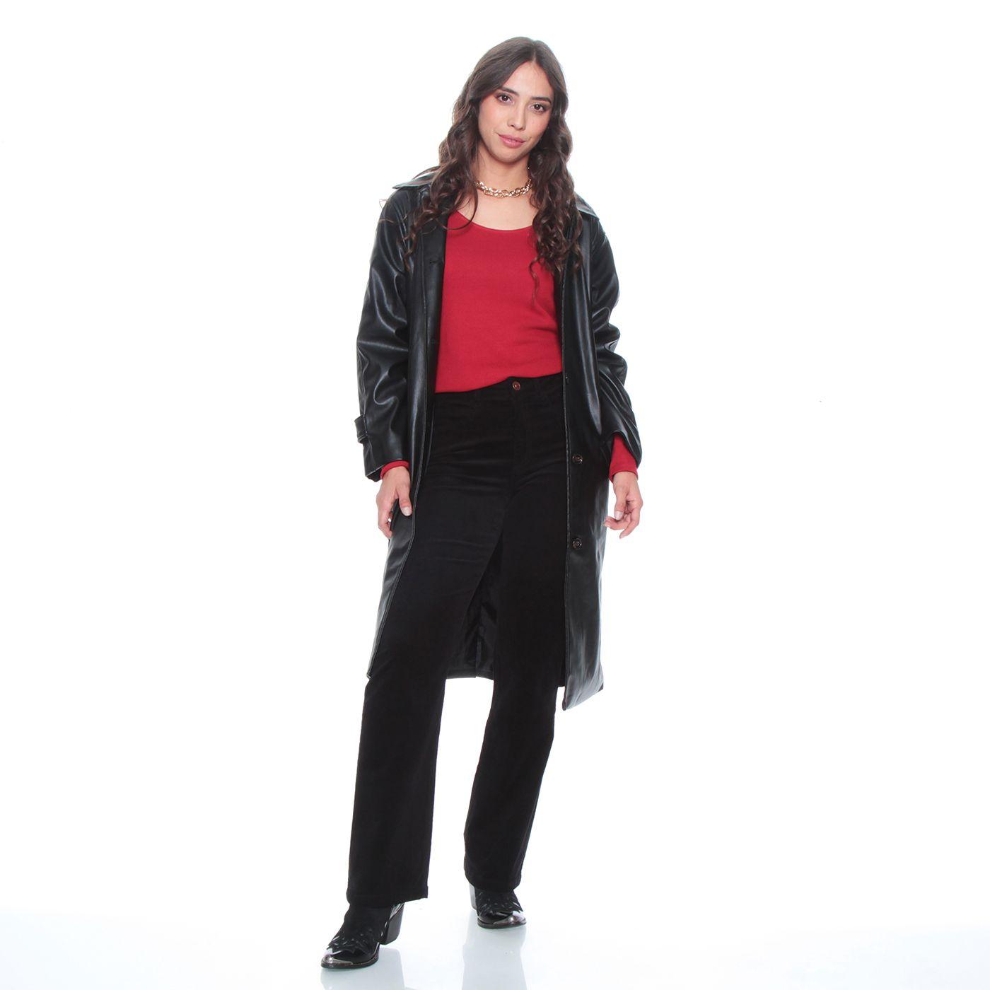 Pantalon Recto Tiro Alto Pretina Basica Un Boton-4