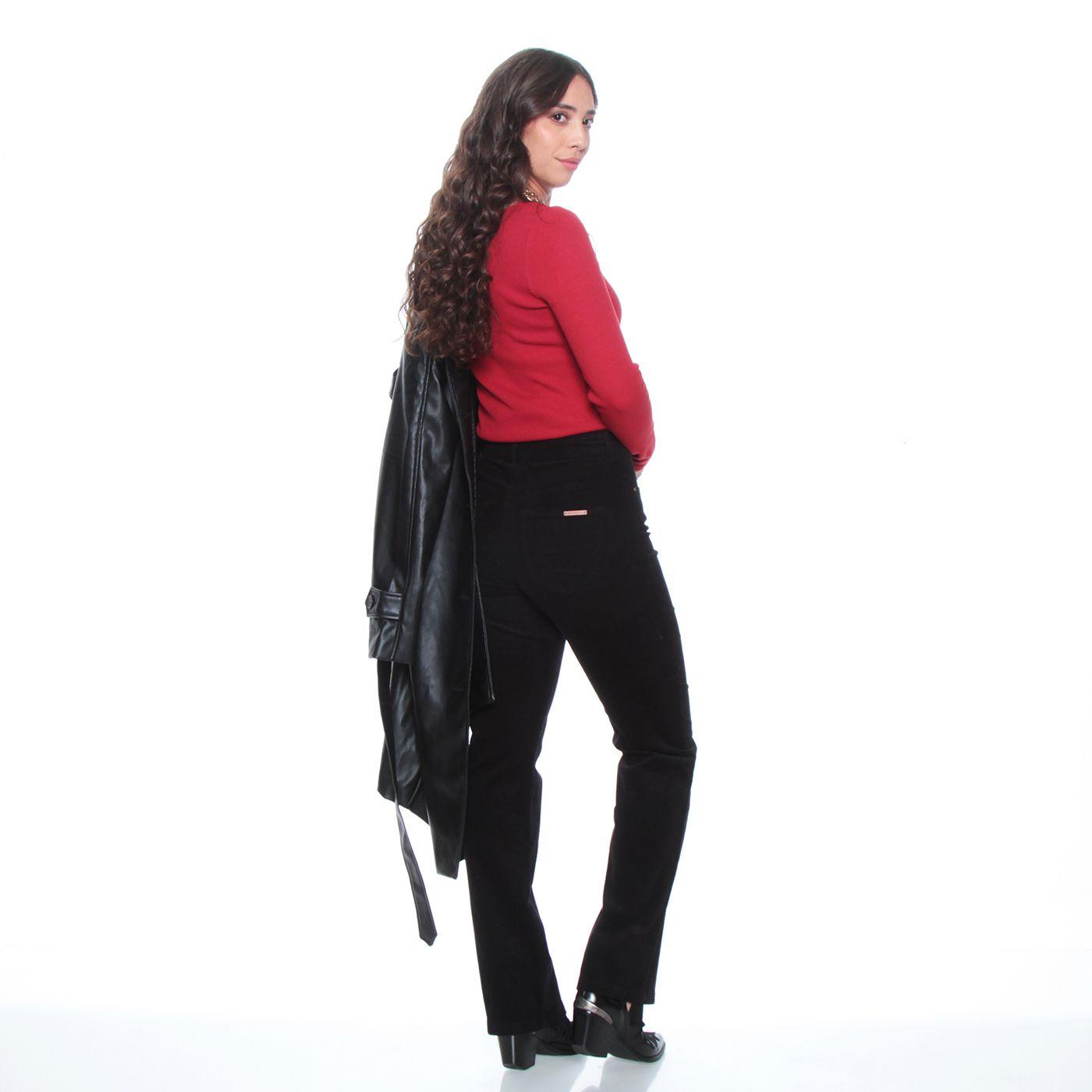 Pantalon Recto Tiro Alto Pretina Basica Un Boton-6