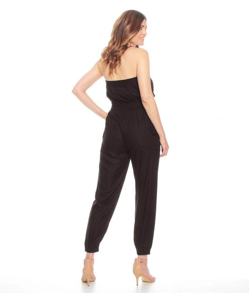 Enterito Strapless Con Bolsiillo Cintura Elasticadas-1