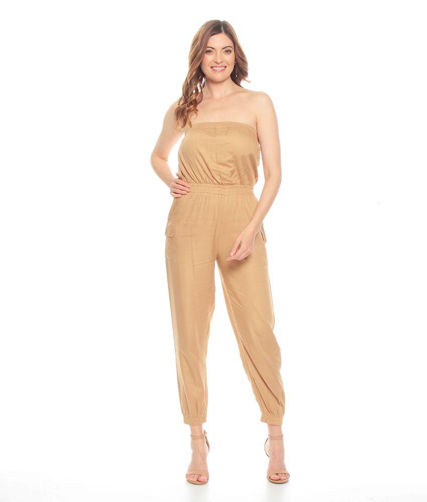 Enterito Strapless Con Bolsiillo Cintura Elasticadas-0
