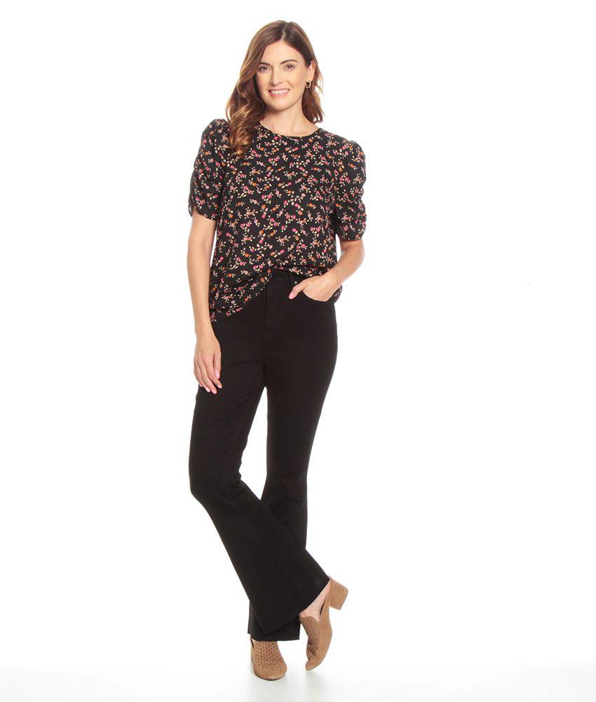 Blusa Manga Corta Estampado Escote Redondo Detalle Trasero-2