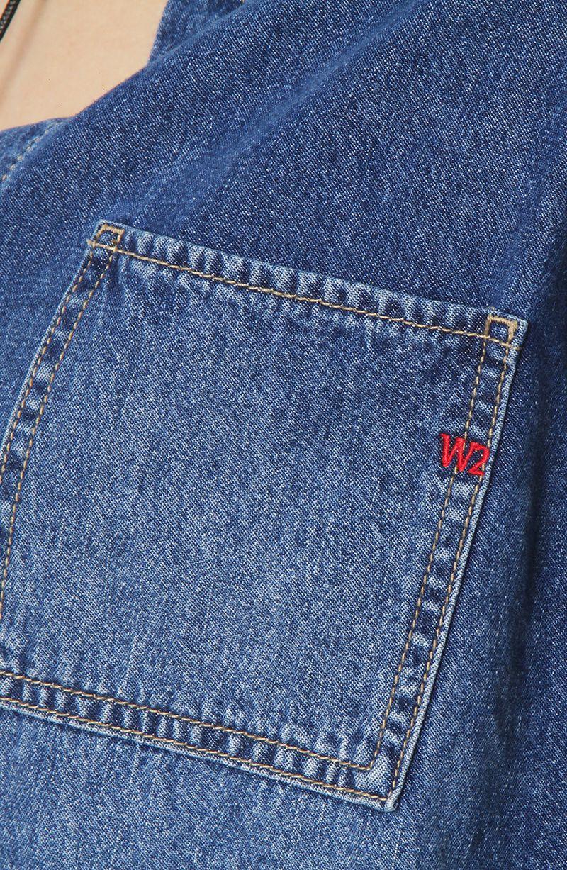 Blusa Denim Manga Larga Abotonada En Delantero  Con Bolsillo-8