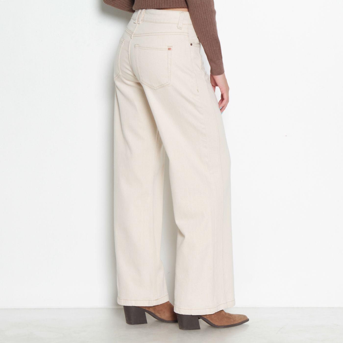 Jeans Wide Tiro Medio Pretina Un Boton-7