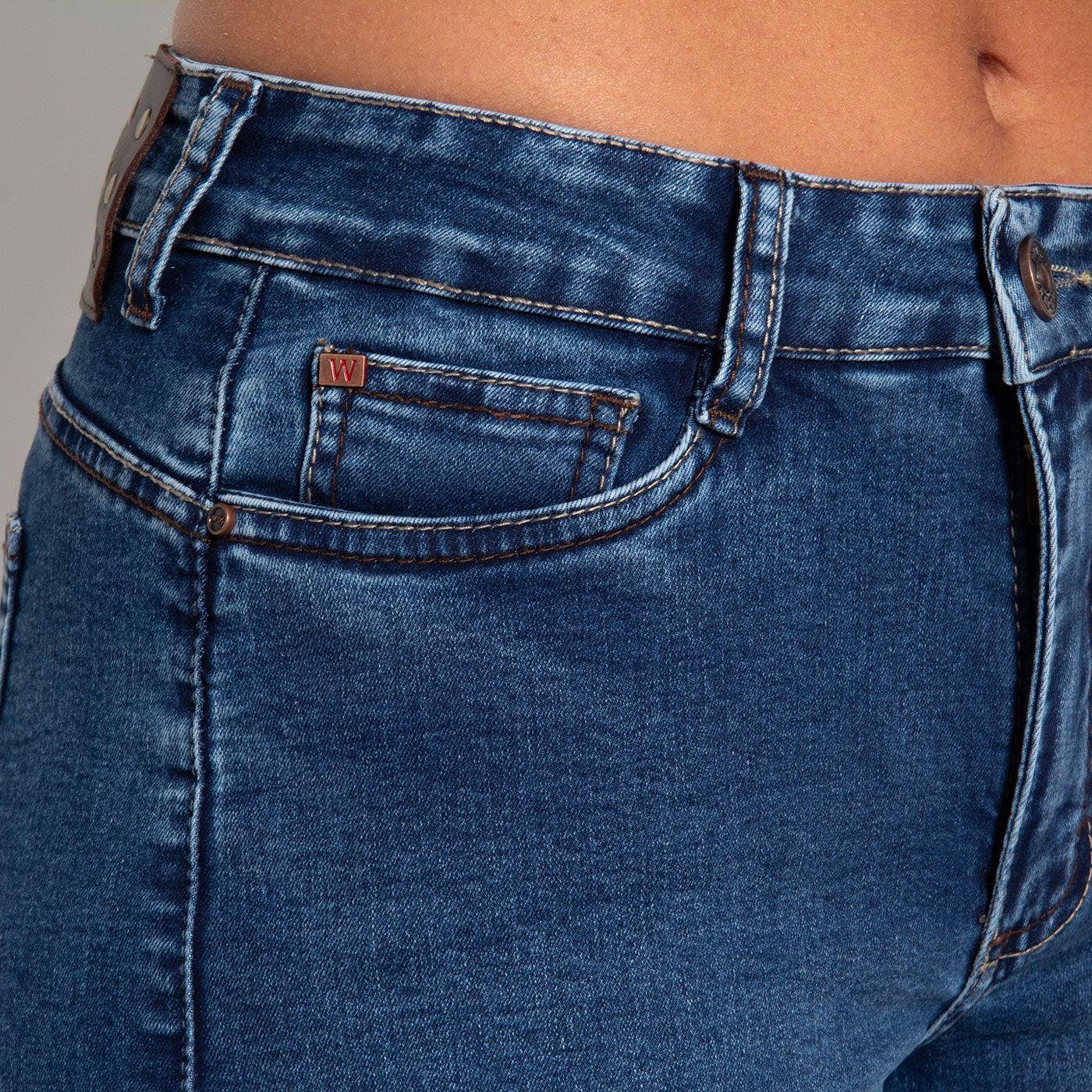 Jeans Tiro Medio Wide Pretina  Basica 1 Boton-2