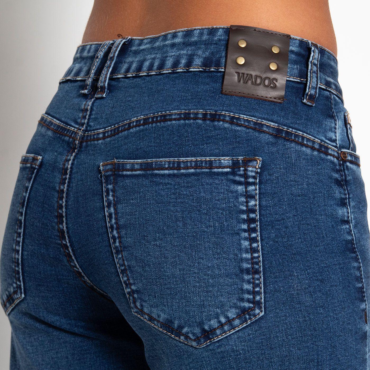 Jeans Tiro Medio Wide Pretina  Basica 1 Boton-3