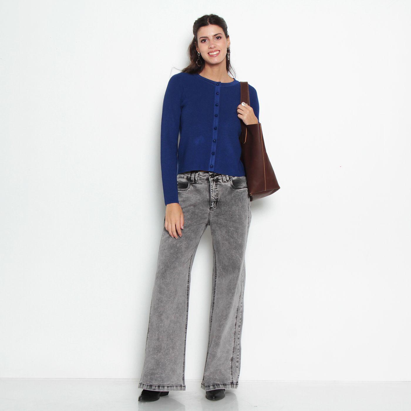 Chaleco Manga   Larga Abotonado En Delantero-3