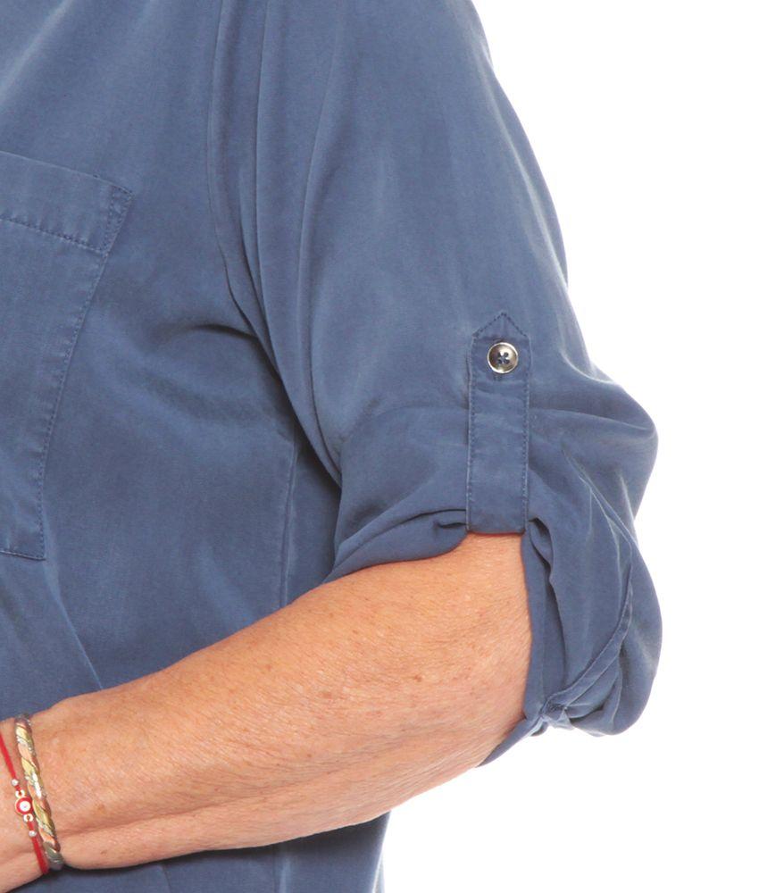 Blusa Manga Larga Tencel Con Bolsillo Delantero-2