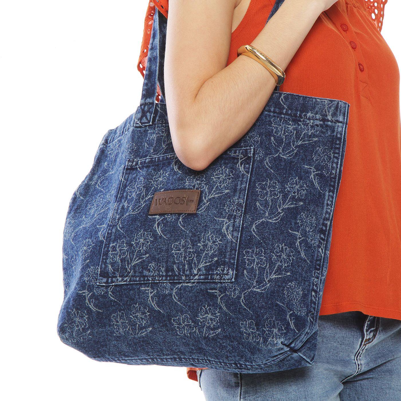 Bolso Denim Full Print Dos Asas Bolsillo-7