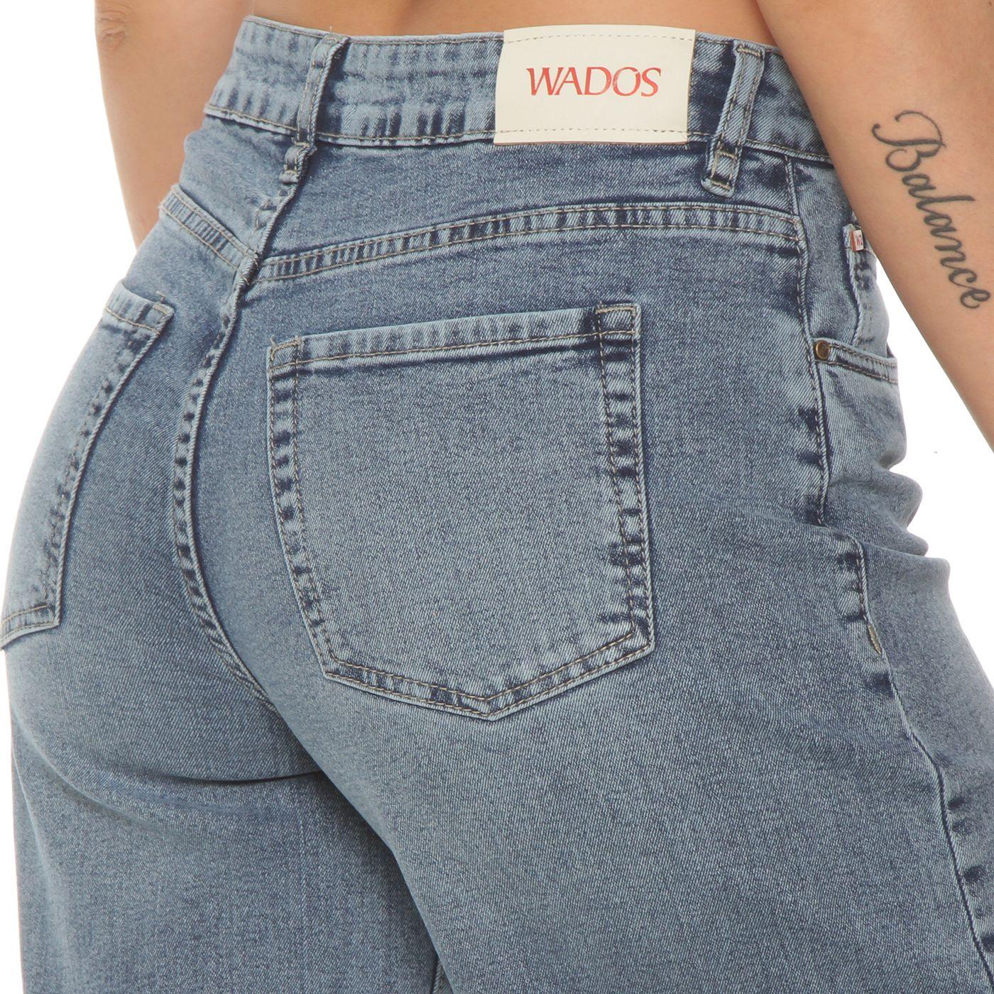 Jeans Wide Leg Tiro Alto   Pretina Basica 1 Boton-8