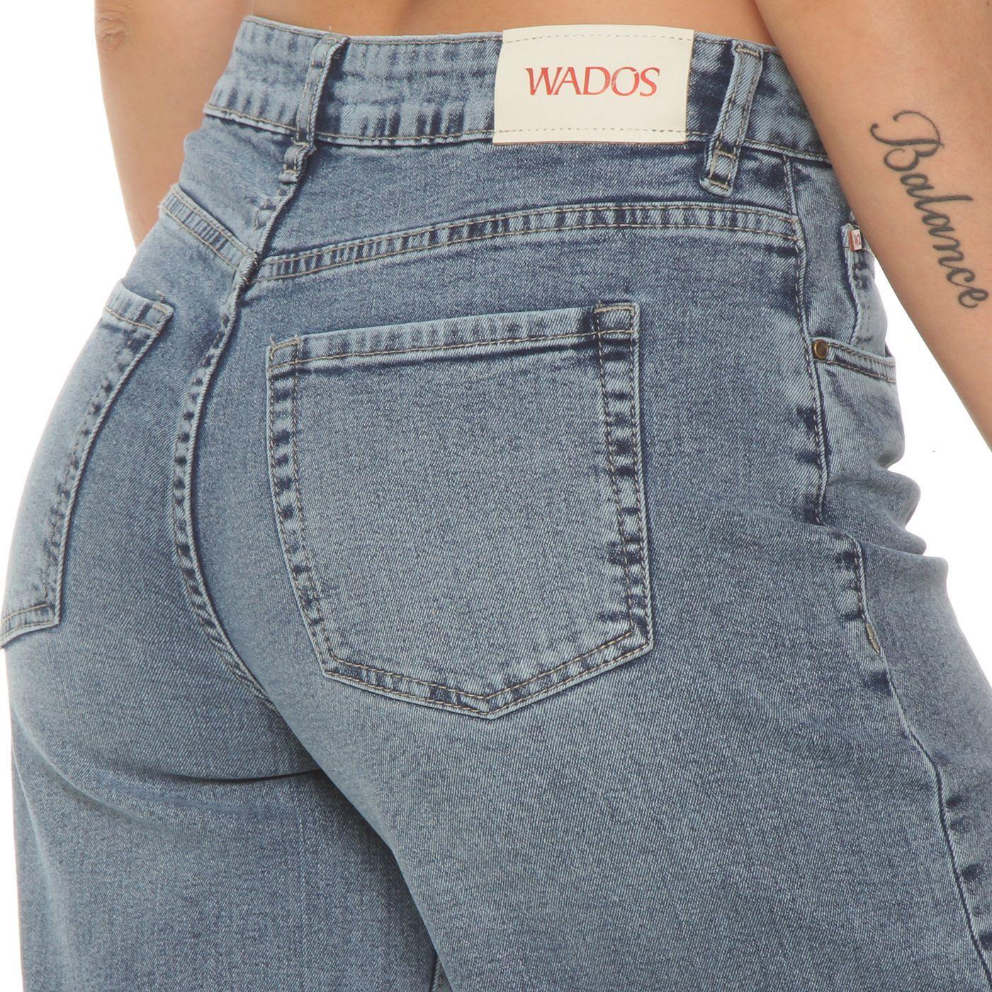 Jeans Wide Leg Tiro Alto   Pretina Basica 1 Boton-8