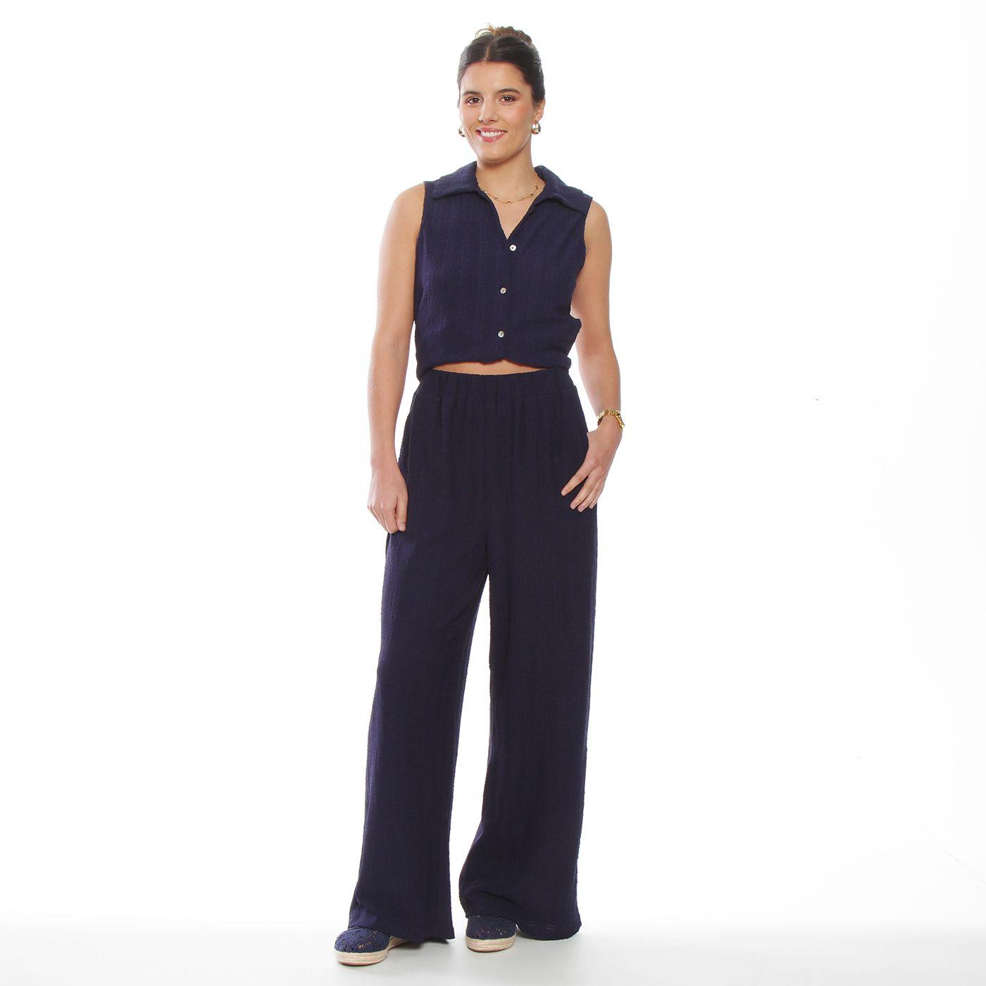 Conjunto Blusa Sin Manga Y Pantalon Wide Leg-8