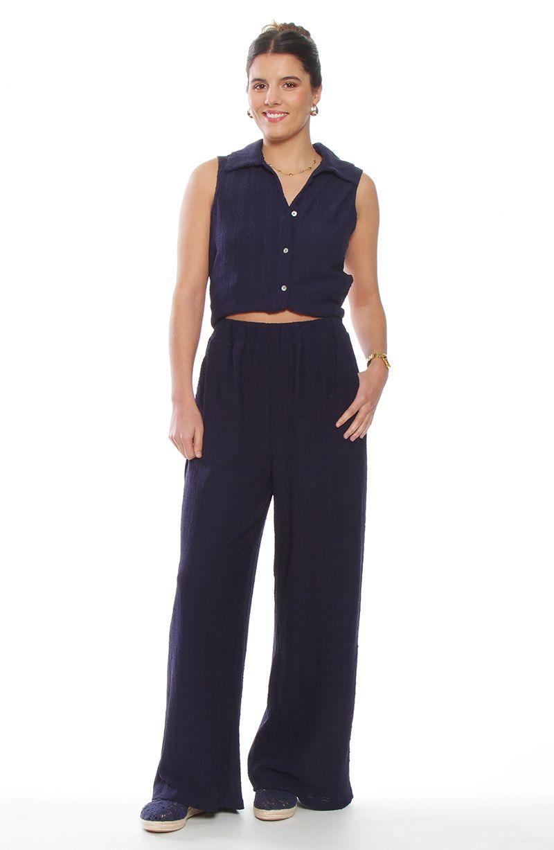 Conjunto Blusa Sin Manga Y Pantalon Wide Leg-6